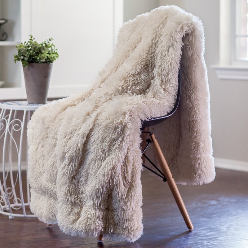 Cora Chick Fuzzy Faux Fur Throw - Image 0