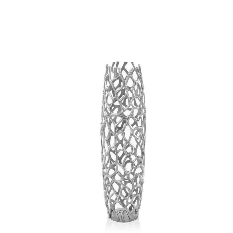 Oconner Rough Silver 31.5'' Metal Floor Vase - Image 0