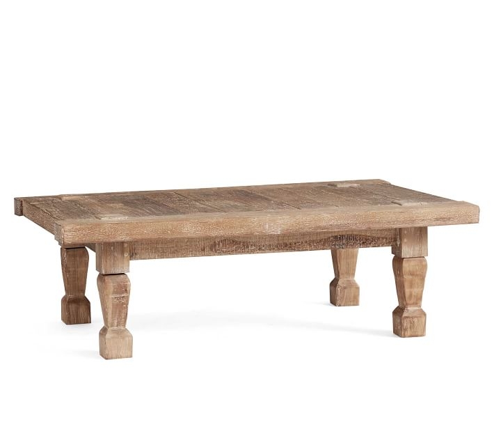 Takhat Reclaimed Wood Rectangular Coffee Table, Weathered Brown - Image 0