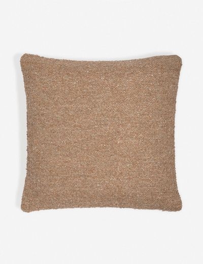 Manon Belgian Linen Boucle Pillow, Terracotta - Image 0