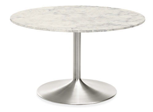 Aria Round Table - Aria 36"  Round Table Top: Marble white quartz Base: Stainless Steel - Image 0
