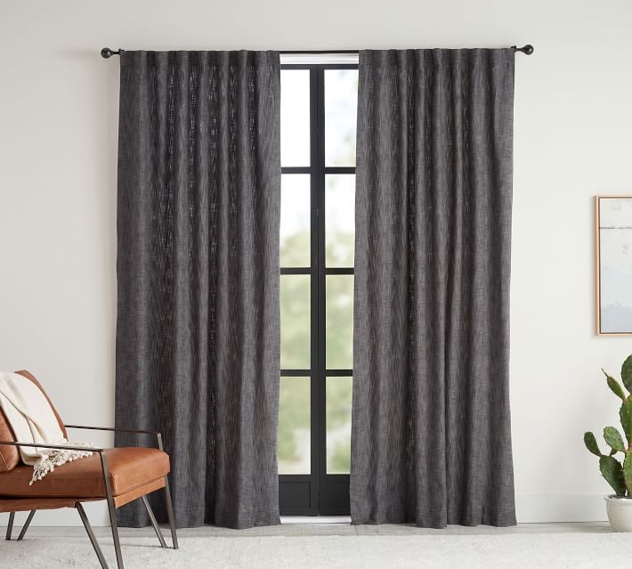 Seaton Textured Blackout Curtain, 50 x 84", Charcoal - Image 1