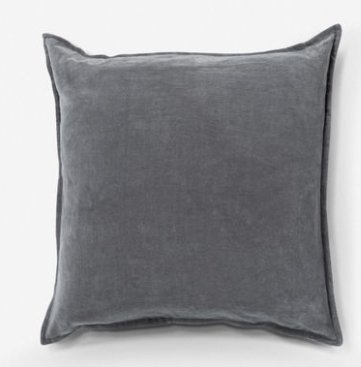 Maxen Velvet Pillow, Ash Gray 20" x 20" - Image 0