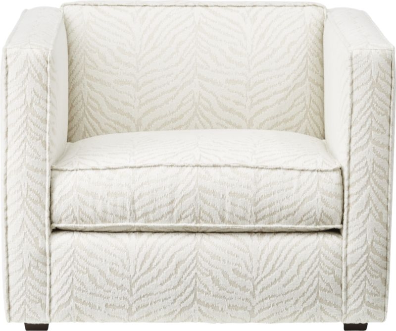 Club Tigre Luxe White Chair, Pinstripe Charcoal - Image 2