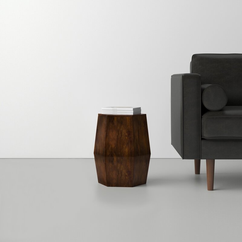 Damarte Solid Wood Drum End Table - Image 2
