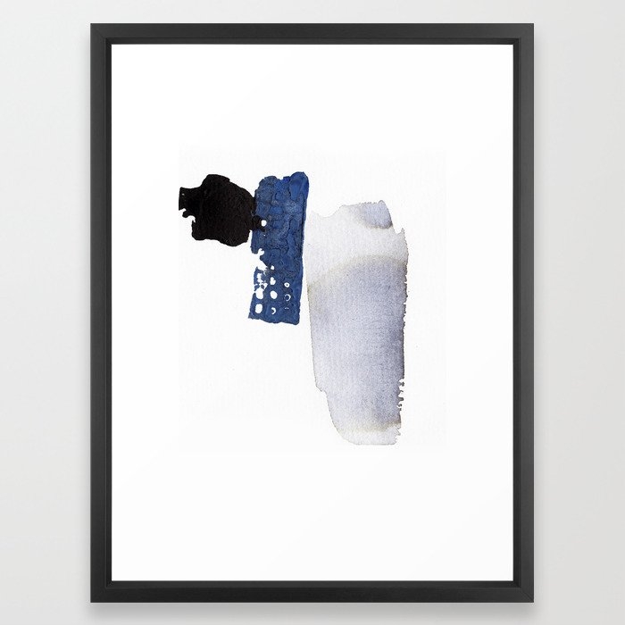 Navy Blue Abstract Framed Art Print - Image 0