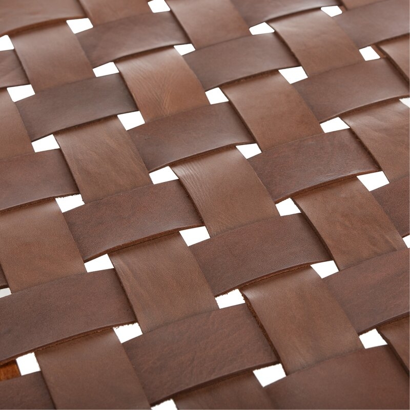Benning Genuine Leather Bench - Cognac Leather/Dark Brown - Image 1