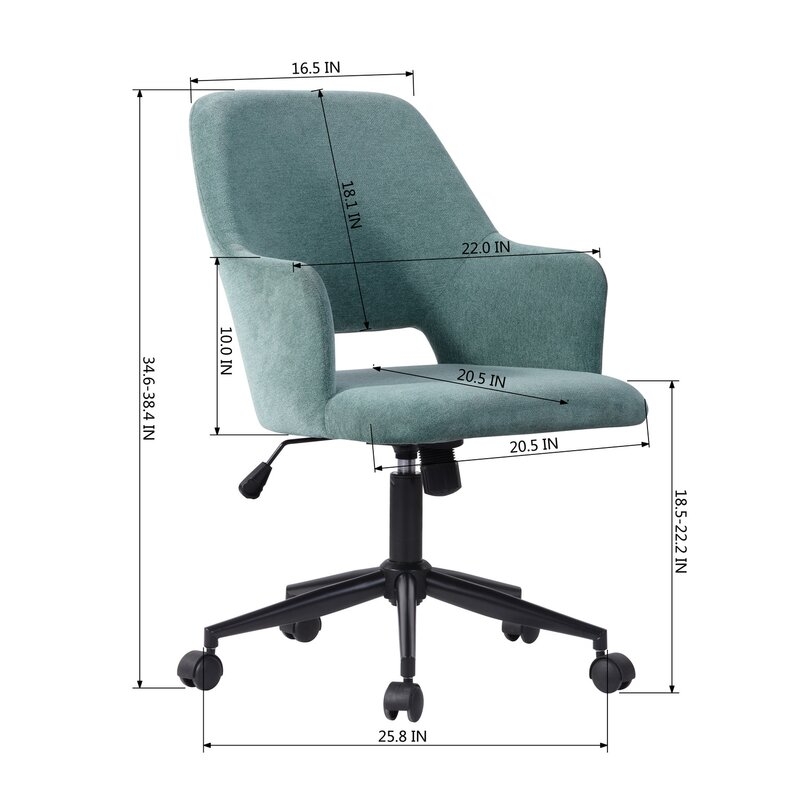 Schnabel Velvet Task Chair - Image 1