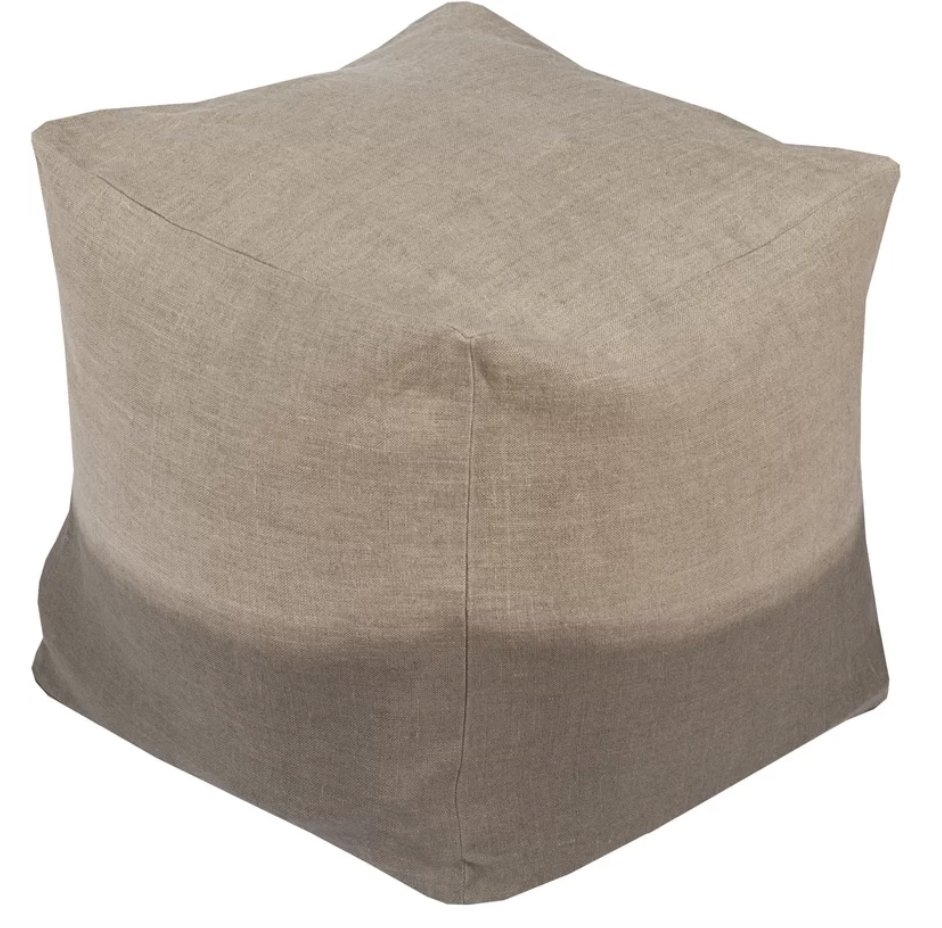 Hallie Pouf in Light Gray - Image 1