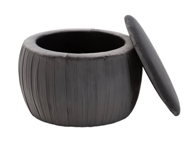 Alyssa Morgan Velvet Storage Ottoman - Image 1