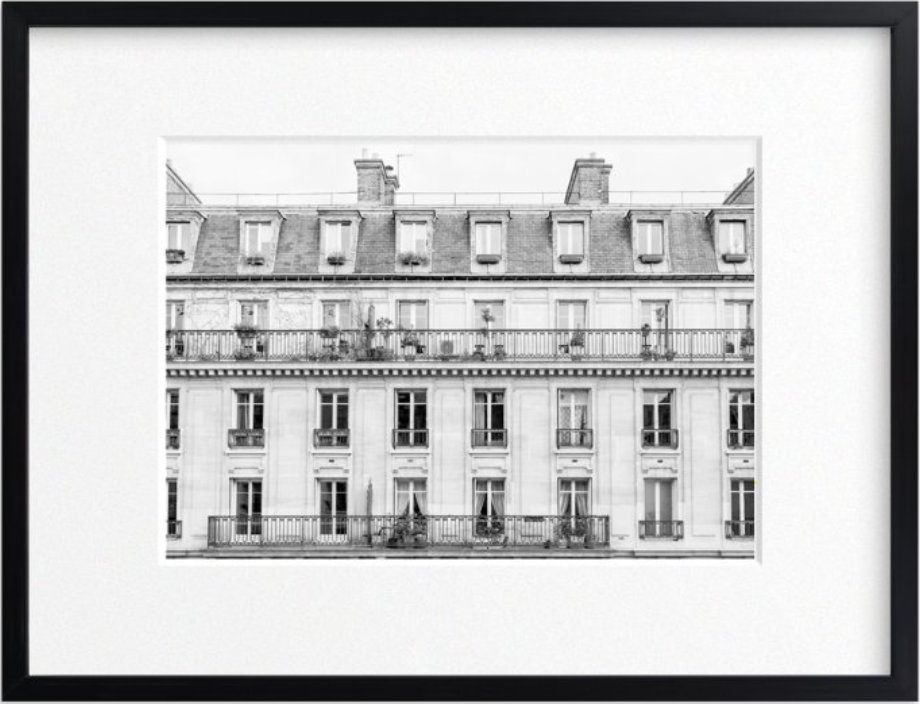 Days in Paris - 24" x 18" - classic rich black wood frame - Image 0