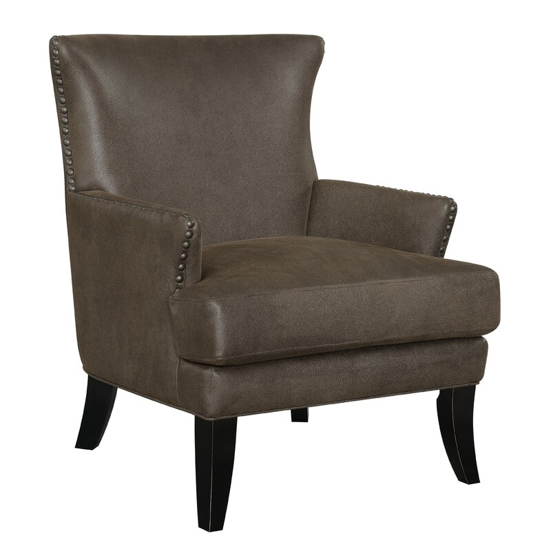 Sirmans Wingback Chair, Java Brown - Image 0