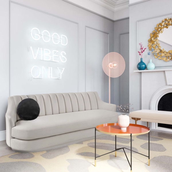 Peyton Light Grey Velvet Sofa - Image 1