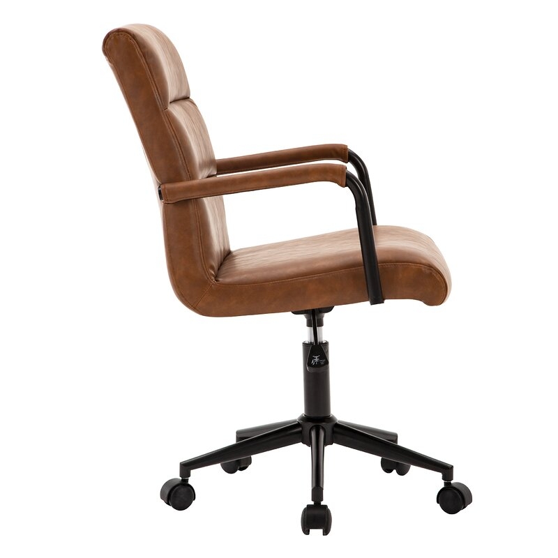 Stephanie Faux Leather Office Chair with Steel Base - Image 3