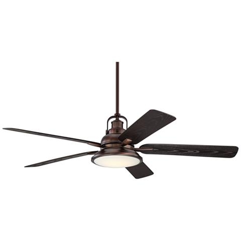 60" Wind and Sea Bronze Finish LED Outdoor Ceiling Fan with Remote - Image 1