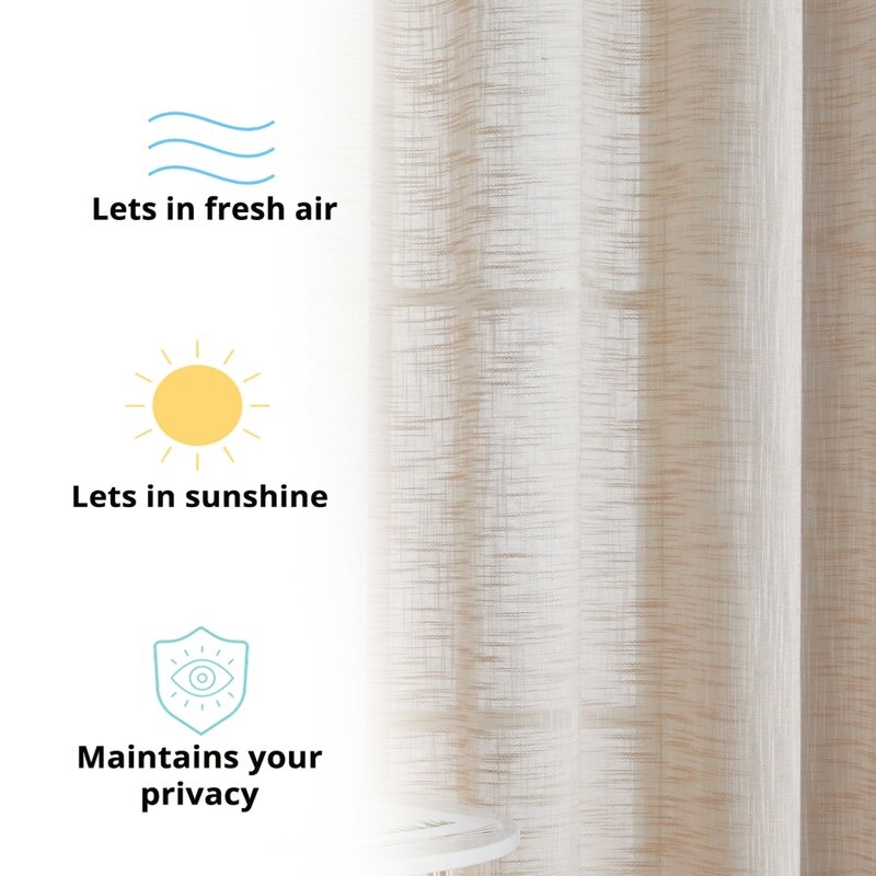 Hallmark Solid Semi-Sheer Grommet Curtain Panels (Set of 2) - Image 1