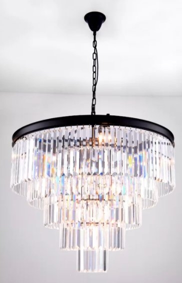 Hallum 12 - Light Unique Tiered Chandelier with Crystal Accents - Image 1