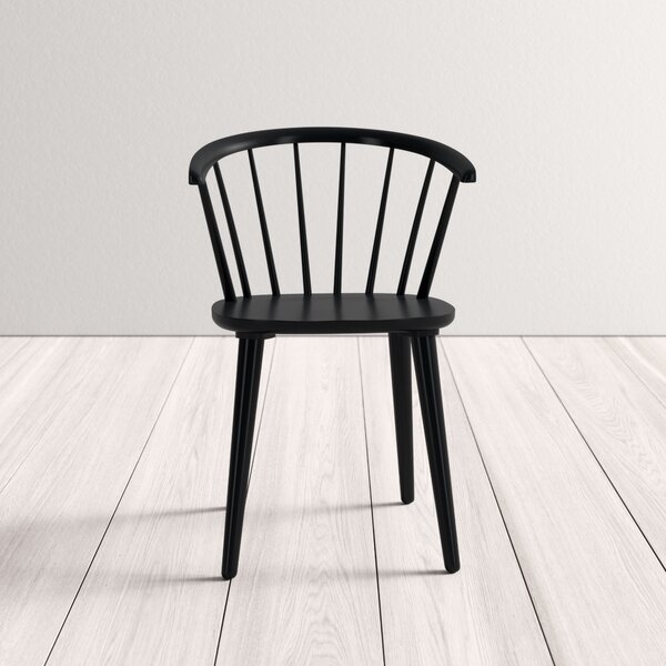 Ginny Solid Wood Dining Chair in Black (Set of 2) - Image 2
