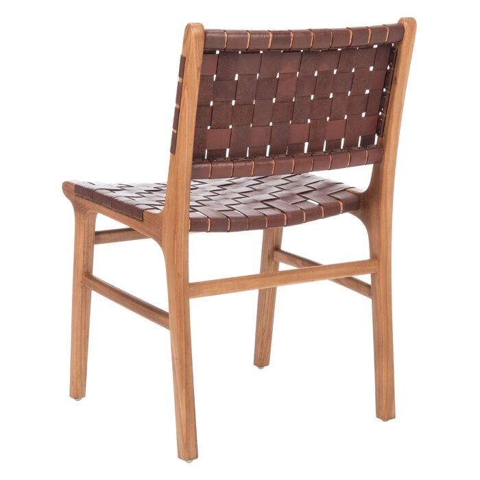 Bridget Solid Wood Woven Leather Dining Chair (set of 2) - Image 1