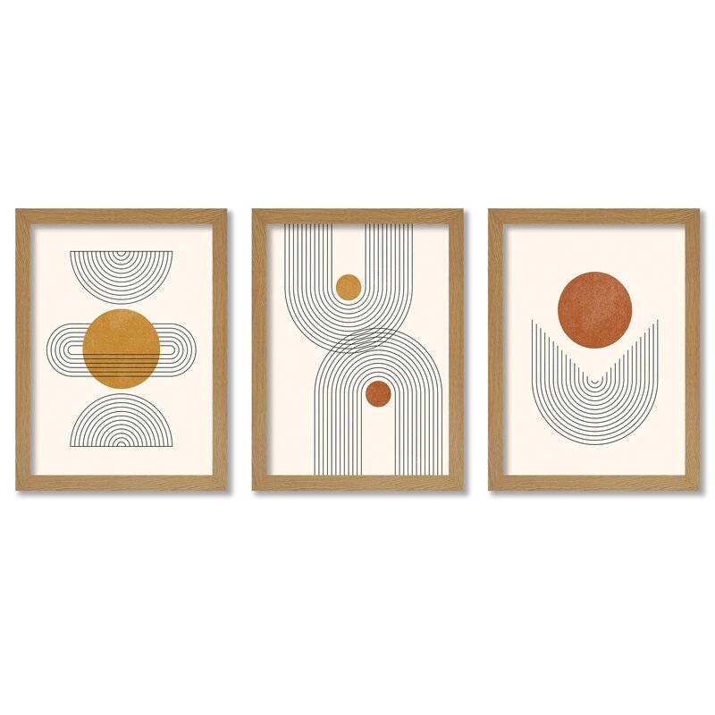 Abstract Boho Shapes by Tetyana Karankovska - 3 Piece Picture Frame Graphic Art Set - Image 0