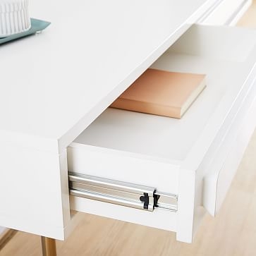 Gemini Desk, White Lacquer - Image 1