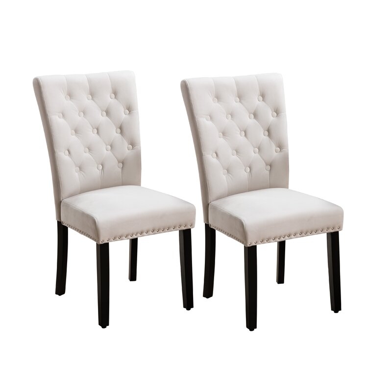Amdan Tufted Velvet Upholstered Parsons Chair (Set of 2) - Image 0