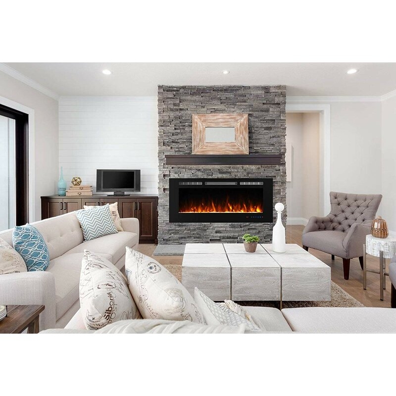 Millner Recessed Wall Mounted Electric Fireplace - Image 2
