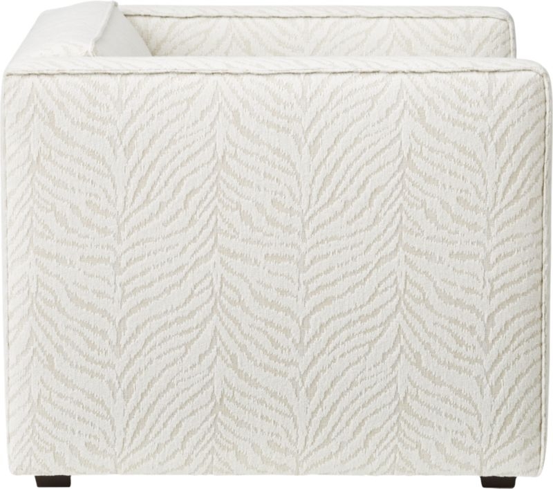 Club Tigre Luxe White Chair, Pinstripe Charcoal - Image 4