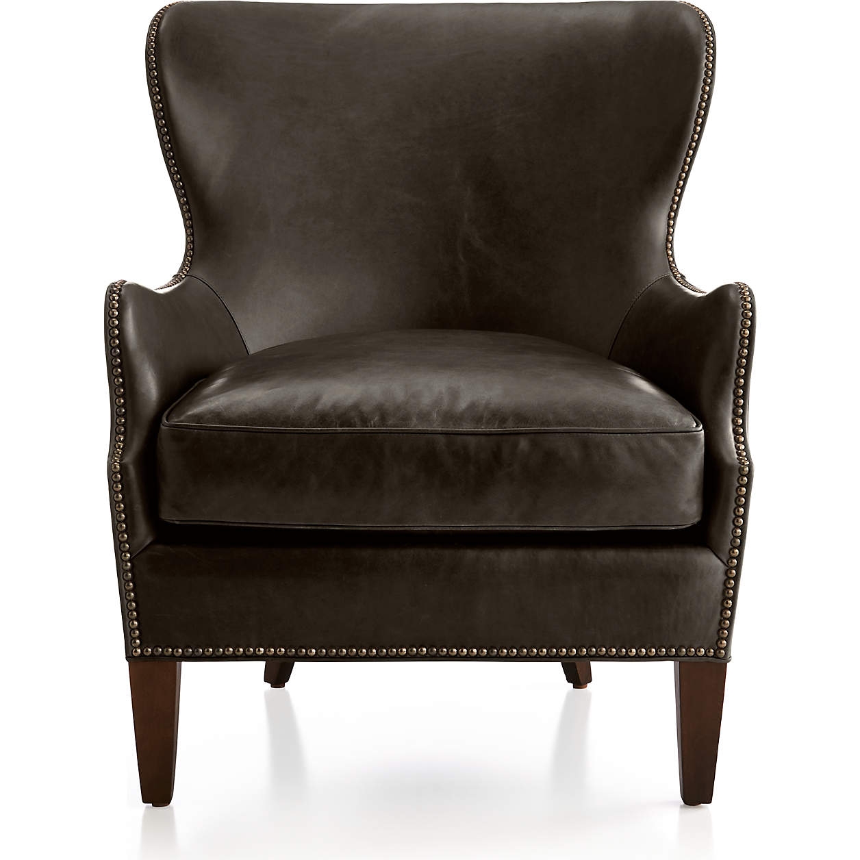 Brielle Nailhead Leather Chair- Tampa Cigar - Image 0