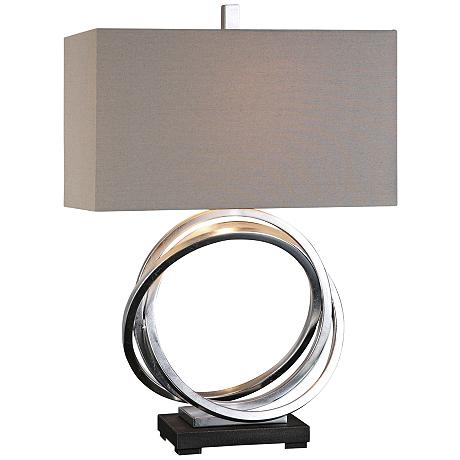 Soroca Silver Leaf Metallic Rings Table Lamp - Image 0