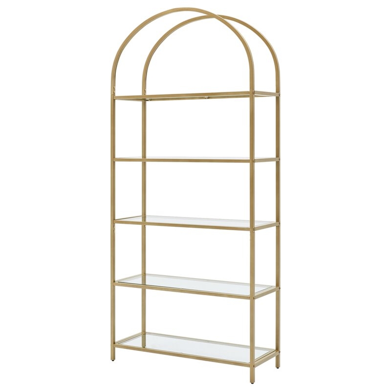 Kendra 72.2'' H x 32.7'' W Steel Etagere Bookcase - Image 1