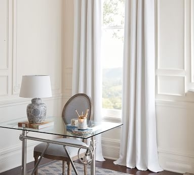 Custom Classic Belgian Linen Curtain, White, 48 x 122" - Image 3
