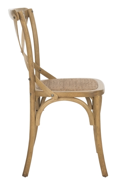 Franklin 18''H X Back Farmhouse Chair (Set Of 2) - Weathered Oak/Medium Brown - Safavieh - Image 3