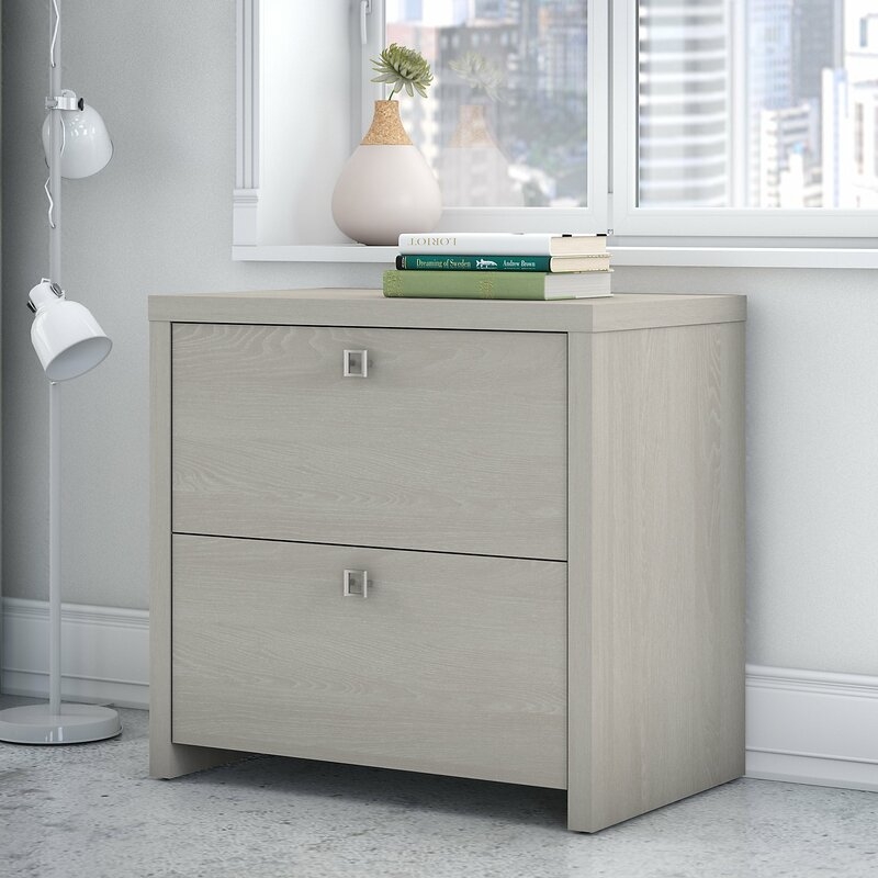 Echo 2-Drawer Lateral Filing Cabinet / Gray Sand - Image 1