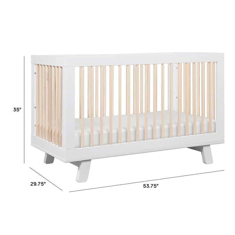 Hudson 3-in-1 Standard Convertible Crib Color: White/Washed Natural - Image 1
