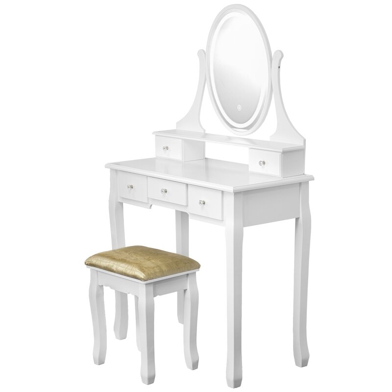 Dinwiddie Vanity Set with Stool and Mirror - Image 3