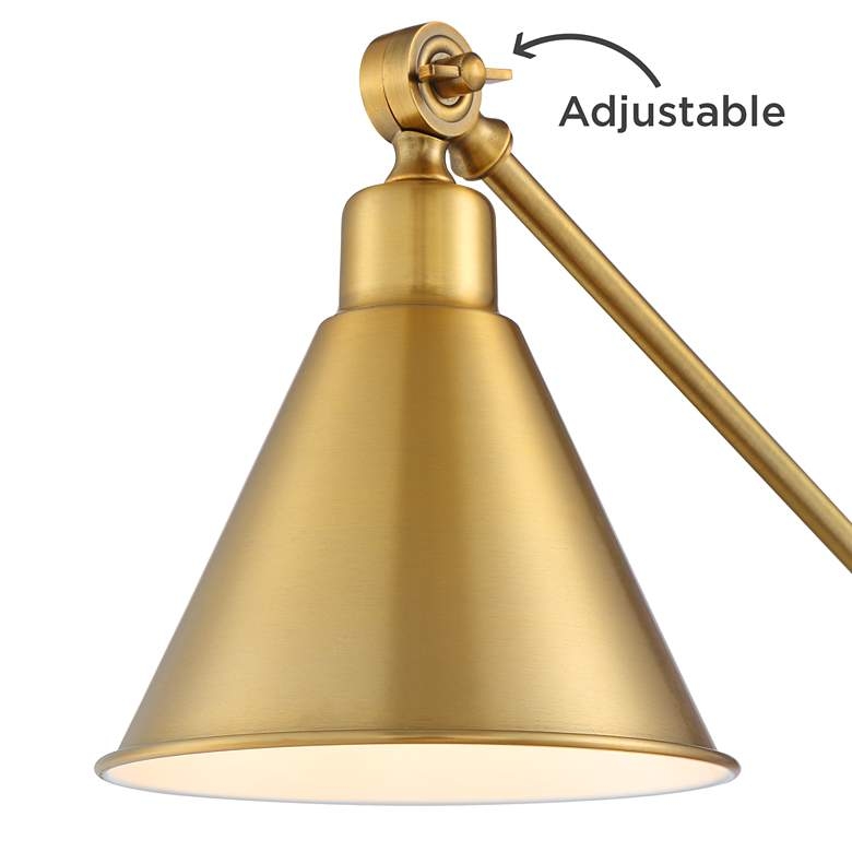 360 Lighting Wray Adjustable Height Warm Antique Gold Modern USB Desk Lamp - Image 2