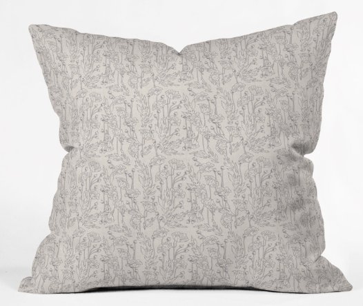 POPPY GREY Throw Pillow - 18" - with insert - indoor - Image 0
