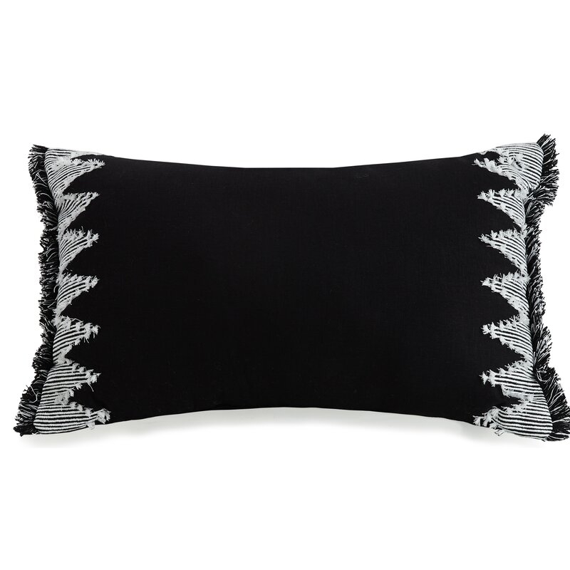 Slate Stripe Yarn Embroidered Pillow - Image 0