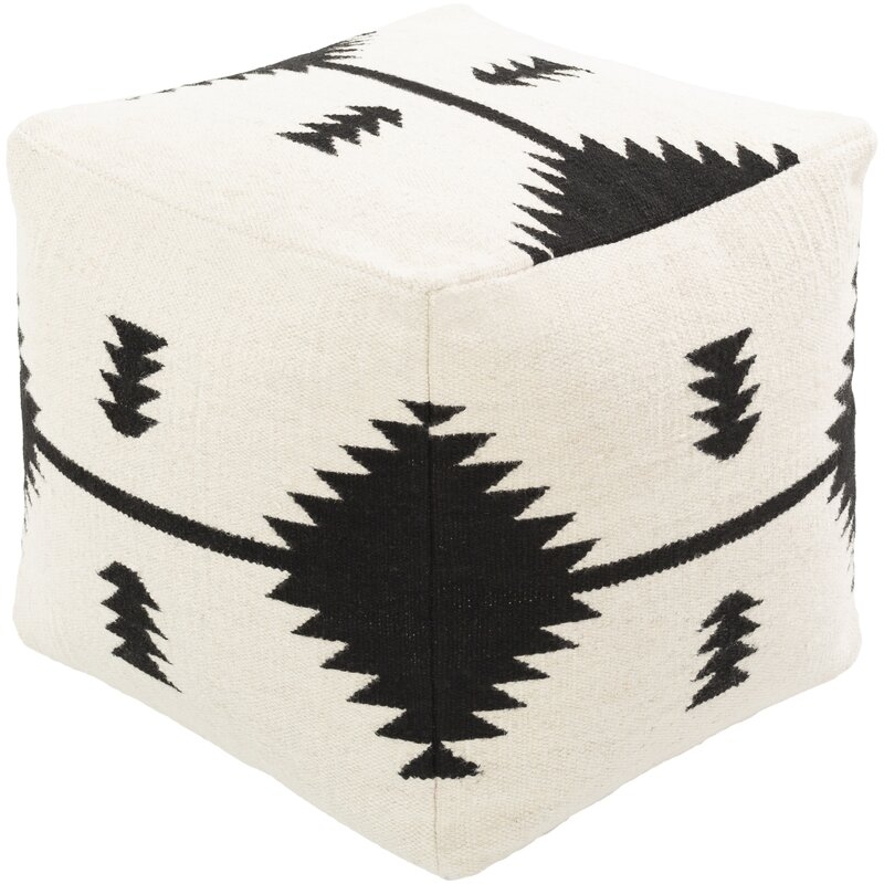 18" Wide Ikat Pouf Ottoman - Image 0