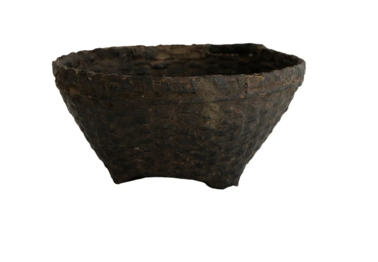Found Weathered Cane Basket - Image 0