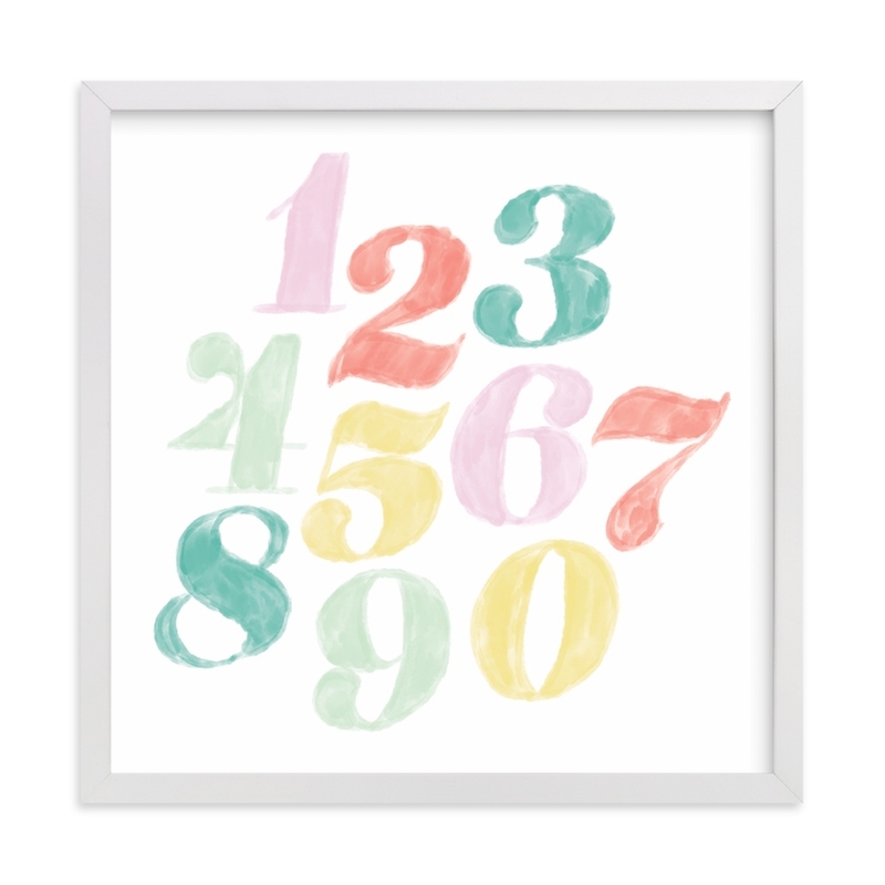 numerals - 11"x11" - classic white frame - Image 0