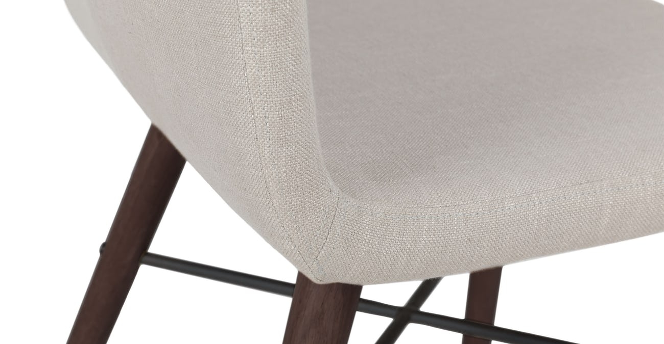 Kissa flax beige matte walnut dining chair ( set of 2) - Image 3