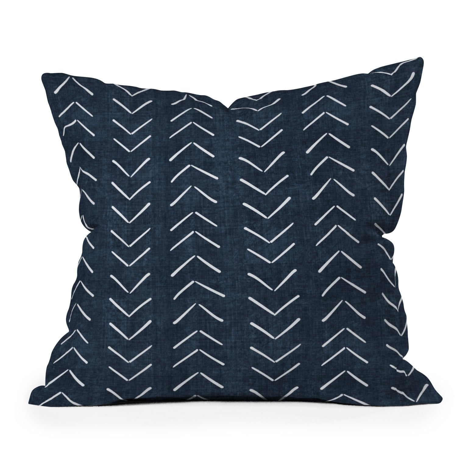 THROW PILLOW MUD CLOTH BIG ARROWS IN NAVY  BY BECKY BAILEY - Image 0