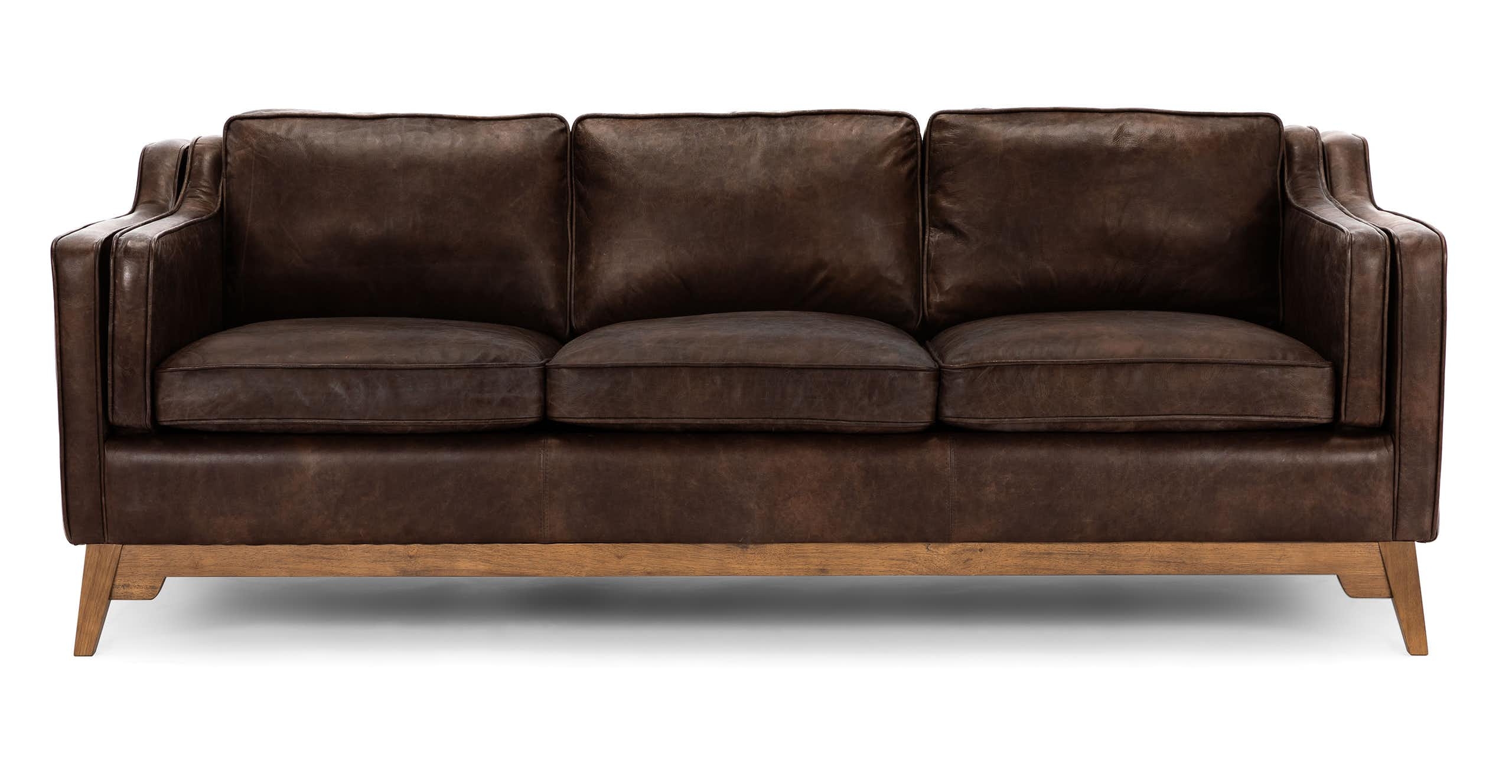 Worthington Sofa - OXFORD BROWN AND HONEY OAK - Image 0