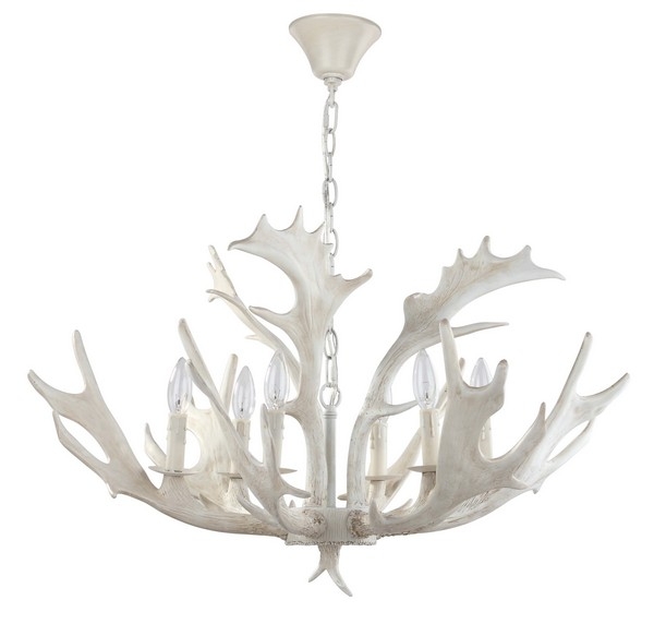 Birch 30-Inch Dia Antler Chandelier - White - Safavieh - Image 0