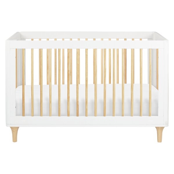 Lolly 3-in-1 Convertible Crib - White/Natural - Image 1