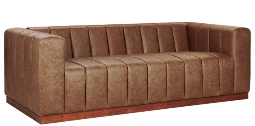 Forte Channeled Saddle Leather Sofa - Image 1