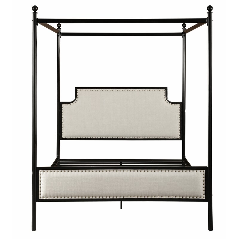 Smythe Queen Upholstered Canopy Bed - Image 0