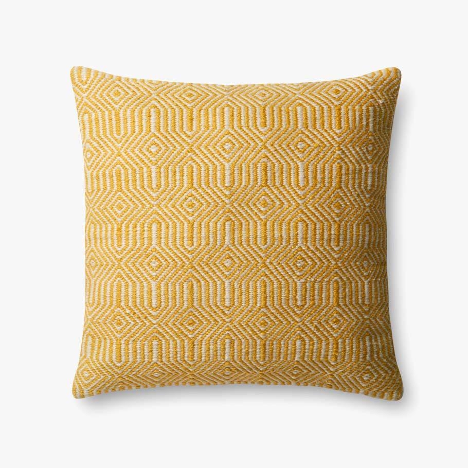 PILLOWS - YELLOW / IVORY - 22" X 22" Cover w/Poly Fill - Image 0